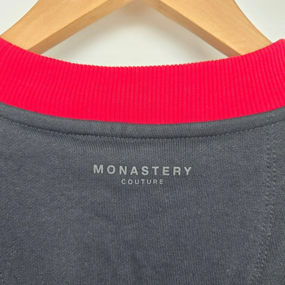 NWT Monastery Couture Sweatshirt Black Red Heart Luxury Cotton Mens M Streetwear - Picture 6 of 10